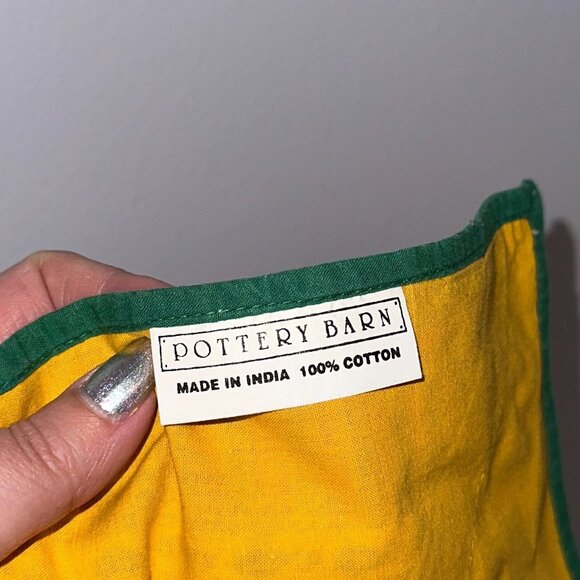 Vtg 90s Pottery Barn Primary Colors Set of 4 Placemats Cotton Red Green Yellow - Picture 4 of 5